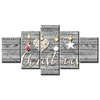 Loskii Spray Oil Paintings Canvas Five Combination Decorative Paintings Christmas Decor Wall Art For Home Decoration