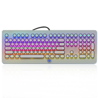 Magic Refiner MK9 108 Keys NKRO USB Wired Retro Round Keycap RGB Backlit Mechanical Gaming Keyboard