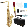 Mebite Brass Bb Tenor Saxophone Sax Carved Pattern Pearl White Shell Buttons Wind Instrument with Case Gloves Cleaning C