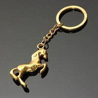 Metal 3D Horse Steed Key Chain Keyring Gift Gold Silver Plated