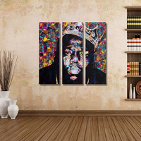 Miico Hand Painted Three Combination Decorative Paintings People Portrait Oil Painting Wall Art For Home Decoration