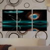 Miico Hand Painted Three Combination Decorative Paintings Starry Meteorite Wall Art For Home Decoration