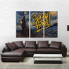 Miico Hand Painted Three Combination Decorative Paintings Starry Sky Wall Art For Home Decoration