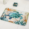 Miracille Marine Style Door Mat Floor Carpet For Living Room Sea Turtle Pattern Coral Fleece Rug Anti-Slip Doormat Home
