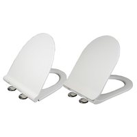 Mrosaa Universal Thicken Slow-Close U Type Toilet Seat Covers Set PP Board White Antibacterial Lid