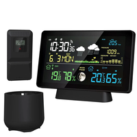 Multi-function Professional Weather Station Alarm Clock Wireless Indoor Outdoor Thermometer With Rain Gauge/ Temperature