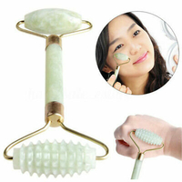 Natural Jade Face Massager Roller Spa Head Face Neck Body Facial Beauty Tool
