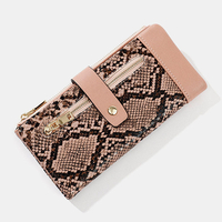 omen Solid Casual Snake Pattern Long Purse Wallet