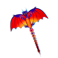 Outdoor Nylon 57"×59" Beach Park Flying Kite Dragon Pterosaur Dinosaur With String Spool For Kids Adults