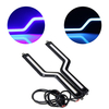 Pair Z-shaped COB DRL Bright Daytime Running Lights Strip Fog Lights