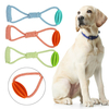 Pet Toys Tug of Fun Double Ring Dog Toy Rope Rubber Ball Bite Chew Tooth Cleaning Puppy Supplies
