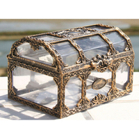 Pirate Transparent Treasure Box Simulation Crystal Jewel Box Plastic Box Pirate Scene Decoration Props Transparent Stora