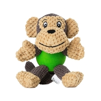 Plush Squeaky Pet Toys with Durable Chew Rubber Ball Body for Dogs Puppy TeethingInteractive Toy