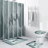Polyester Waterproof Bathroom Shower Curtain Floor Mat Toilet Seat Cover Set