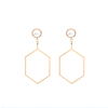 Polygonal Geometry Hollow Artificial Pearl Women Earrings
