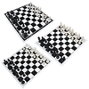 Portable Chess Tournament Chess Set 32 Plastic Pieces and Black Roll Chess Board