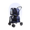 Portable Folding Double-layer Pet Stroller Foldable Double Deck Pet Stroller Dog Cat 4 Wheel Detach Carrier Jogger Trave
