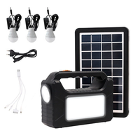 Portable Generator LED Flashlight with Solar Panels Handheld LED Lighting Energy Saving Solar Light with 3 External Ligh