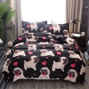 Pug Puppy Print Bedding Sets Duvet Cute Dog Quilt Cover Fitted Pillowcase