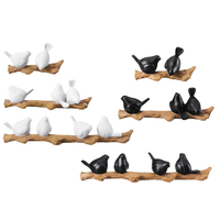 Resin Bird Hooks Hanger Rack Coat Hat Key Wall Mounted Porch Hook Home Room Decorations