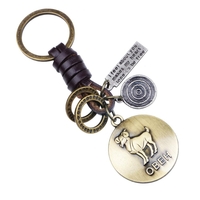 Retro Twelve constellation Woven Keychain