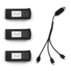 SG106 RC Quadcopter Spare Parts 3.7V 1600mah Lipo Battery 1 in 3 USB Cable Set