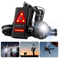 SGODDE Outdoor Night Running Light LED Front Bike Running Light With 120 ° Adjustable Beam Safety Warning Belt With Rech