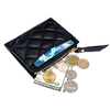 Sheepskin Soft Coin Bag Zipper Embroidery Genuine Leather Thin Bank Card Holder Wallet Purse