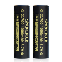 ShockLi 21700 4000mAh Flat Top High Drain 20A 3.7V Li-ion Rechargeable Battery - 2PCS+Battery Case