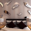 Silver Feather DIY 3D Mirror Wall Sticker Mural For Home And Bedroom Decoration