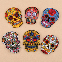 Skull Pattern Embroidered Patches Iron Sewing for Clothes Applique DIY Accessory Sticker Supplies