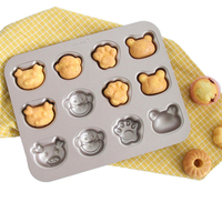 Stainless Steel12 Continuous Mold Non-stick Household Donut Cake Mold Small Bread Baking Mold