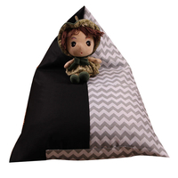 Stuffed Animal Storage Bean Bag Chair Lazy Sofa Extra Large Pouch Stripe Comfortable Seating Sofa Storage Bag Without Fi