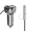 T52S Car Charger Cigarette Lighter One in Two Phone Lines with Voltage Switch Interface USB Car Charger