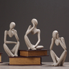 Thinking Thinker Resin Statue Sculpture Ornament Abstract People Home Decorations