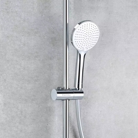 Tinymu Pressurized Shower Head Sets 110mm Large Shower Panel 3 Shower Mode Stainless Steel Water Hose Faucet Lifting Rod