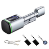 Tuya BLE Smart Electronic Door Lock DIY Cylinder Core Fingerprint APP Keys IC Card Unlock for Home Hotels Security Silve