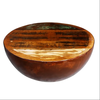 Unique Coffee Table Bowl-shaped with Steel Base Solid Reclaimed Wood Accent End Table