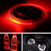 Universal Solar Power Car Cup Holder Pad Multi-color LED Atmosphere Light Acrylic Mat Blue/Red/Green