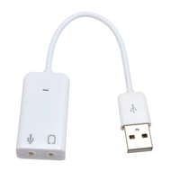 USB 2.0 External Sound Card 20cm 7.1 Channel Sound Card w/3.5mm Headphone and Microphone Jack Interface Stereo Mic Audio