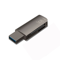 USB3.0 SD TF Card 2 in 1 Card Reader Zinc Alloy Memory Card Reader Adapter Support 512G Camera Reader