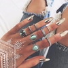 Vintage Turquoise 8 Pieces/ Set Rings Kit