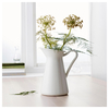 White Vintage Shabby Chic Cream Vase Enamel Pitcher Jug Pot Tall Metal Wedding Decor