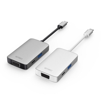 WIWU A513HVP Alpha 5 in 1 Type C to USB 3.0 +VGA+HD+Stereo Type-C Converter Multifunctional USB HUB Adapter