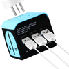Wongplug LE-07 Multi-function USB Conversion Plug 3 USB Port Global Multi Country Converter EU / US / AU / UK Plug