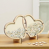 Wood Double-Heart Wedding Guest Book Signature Sign Book Wooden Pendant Decorations