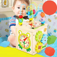 Wooden Bead Maze Toys 1-3 Years Old Beads Beaded Building Blocks Toys Treasure Box Children
