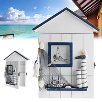 Wooden Key Hooks Holder Wall Mount Organizer Rack Roof Single Bird Storage Box