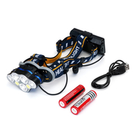 XANES 2606-7 1900LM 3*T6+2*XPE+2*COB 8 Modes Bicycle Headlamp With 2*18650 Battery USB Interfaceamp