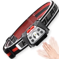 XANES® 650LM XPG LED 40cm Smart Sensor HeadLamp White Red Lamp 4 Modes USB Rechargeable Waterproof 60° Adjustable Hiking